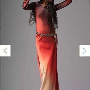 Delfi Collective Long Sleeve Ombré Gown